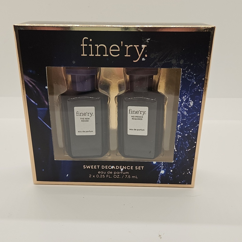 Fine'ry Sweet Decadence Mini Eau de Parfum Set 2x 0.25oz New‎ Rouge No Prince